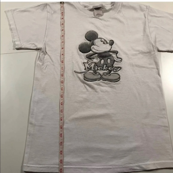 Vintage Disney Store Made in USA White Embroidered Mickey Mouse T-Shirt Size Med - Picture 6 of 7